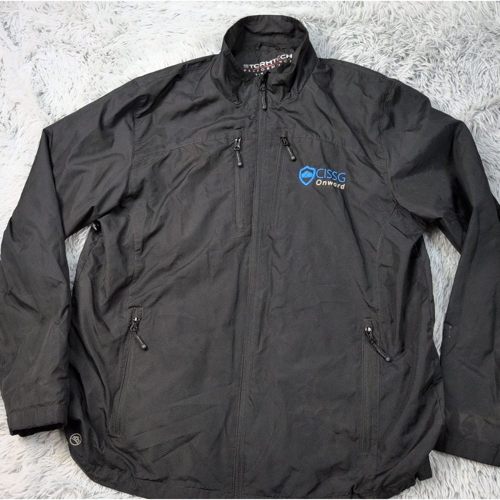 Stormtech Jacket Mens XL Black Windbreaker Coat Zip Up Pockets Performance